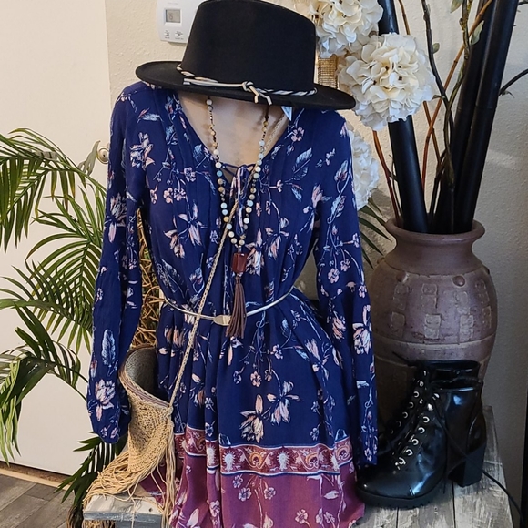 BOHO BEAUTIFUL S MULTI FLOWERED DRESS TUNIC - Picture 3 of 17